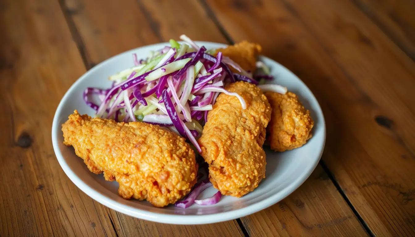 Fried Chicken with Cabbage