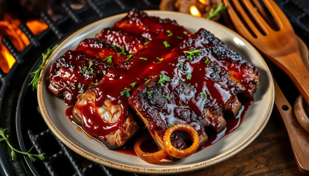 Grilled Beef Ribs with Barbecue Sauce