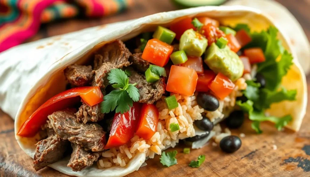 Mexican steak burrito