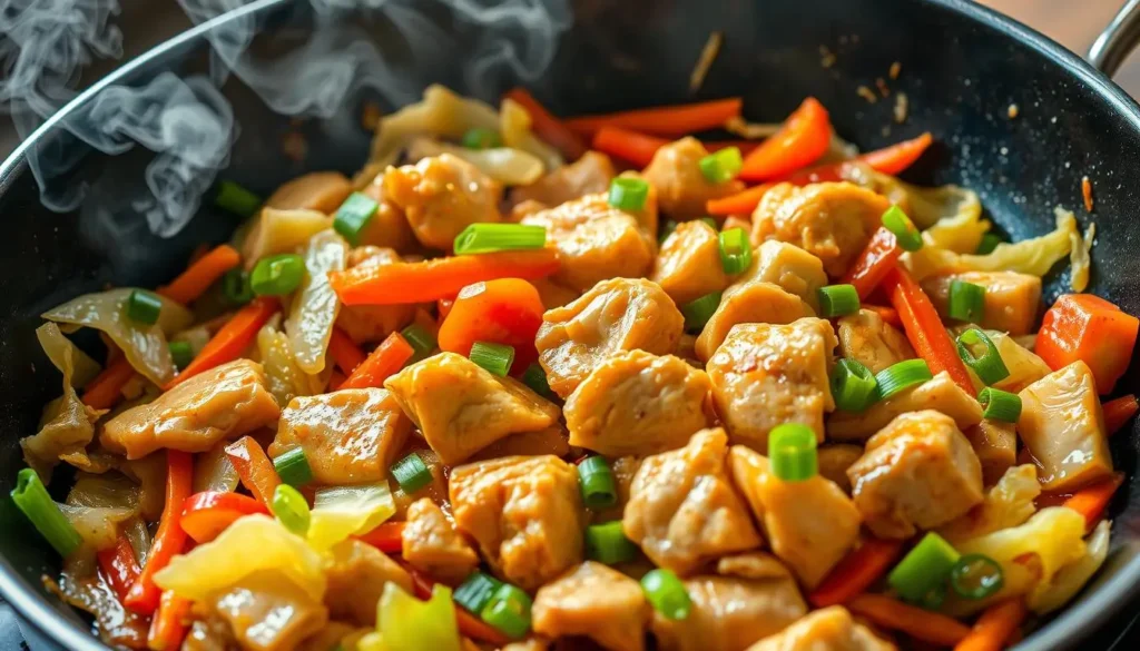 chicken and cabbage stir fry