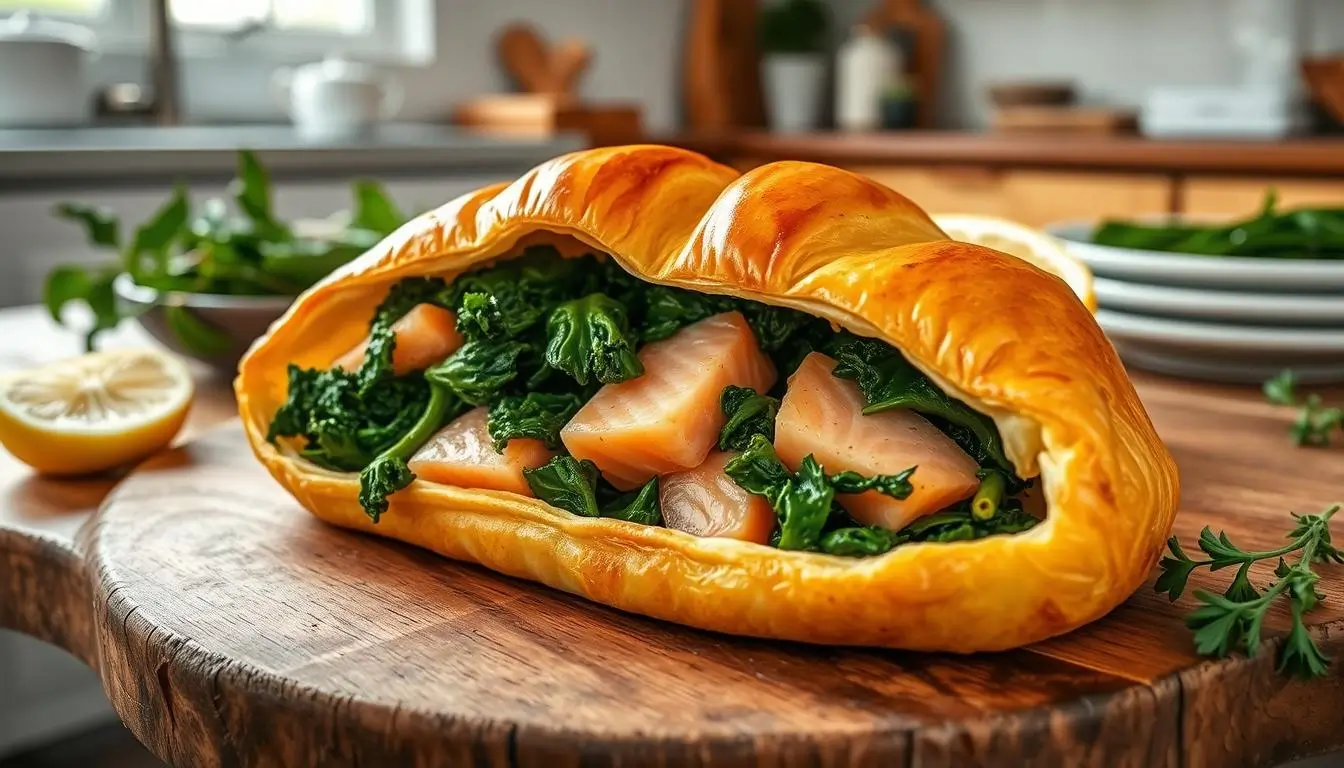 spinach and salmon puff pastry