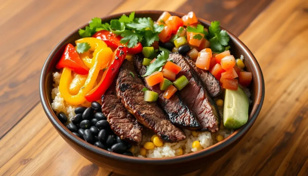 chipotle bowl with steak