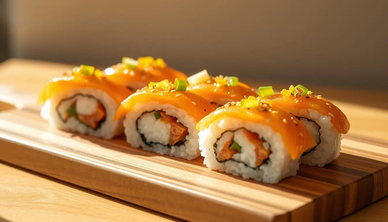 yuzu salmon sushi