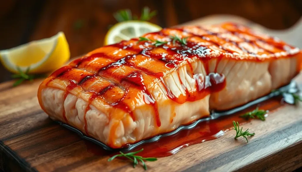 grilled salmon with bbq sauce